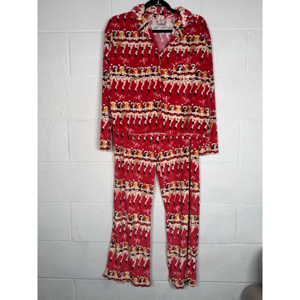 Holiday Time Christmas Pajama Set XS Top L Pants Rockettes Dancers Red